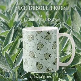 Sage Bubble Frogs - laurel Green Children pattern. Kaffeetasse