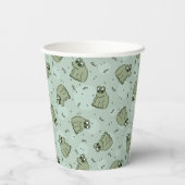 Sage Bubble Frogs - laurel Green Children pattern. Pappbecher (Rückseite)