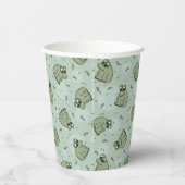 Sage Bubble Frogs - laurel Green Children pattern. Pappbecher (Rechts)