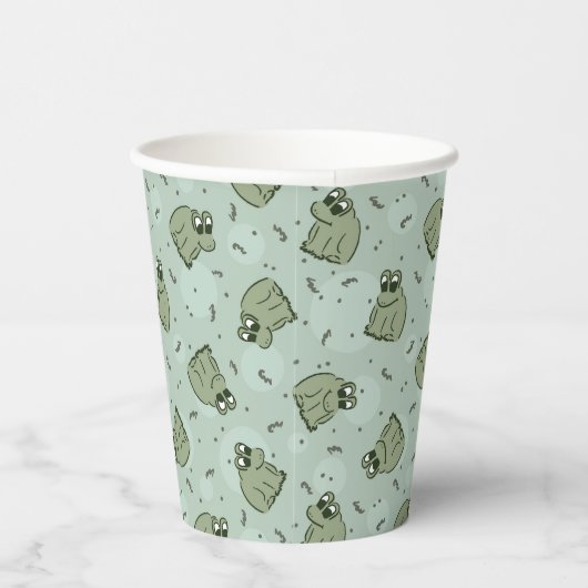Sage Bubble Frogs - laurel Green Children pattern. Pappbecher (Rechts)