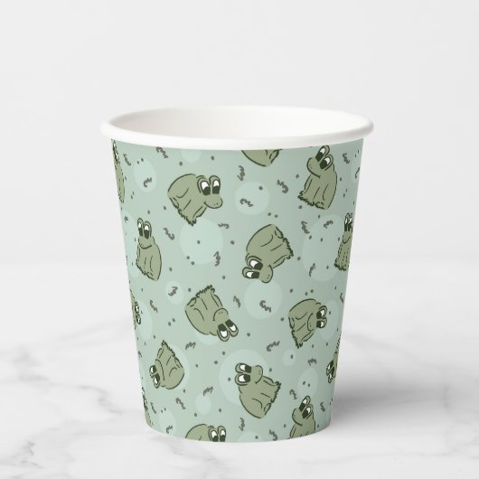 Sage Bubble Frogs - laurel Green Children pattern. Pappbecher (Vorderseite)
