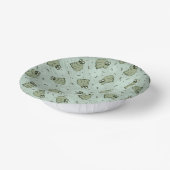 Sage Bubble Frogs - laurel Green Children pattern. Pappteller (Gewinkelt)