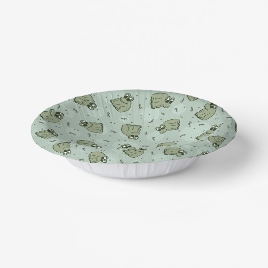 Sage Bubble Frogs - laurel Green Children pattern. Pappteller (Gewinkelt)