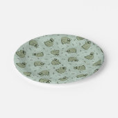 Sage Bubble Frogs - laurel Green Children pattern. Pappteller (Schrägansicht)