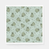 Sage Bubble Frogs - laurel Green Children pattern. Serviette (Vorderseite)