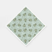 Sage Bubble Frogs - laurel Green Children pattern. Serviette (Ecke)
