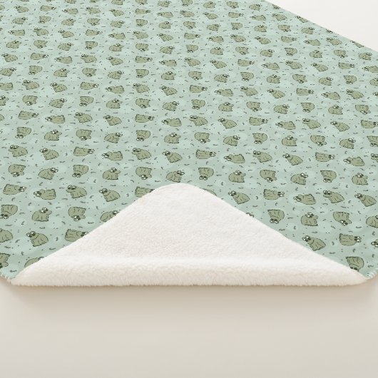 Sage Bubble Frogs - laurel Green Children pattern. Sherpadecke (3/4)