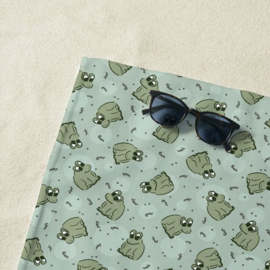 Sage Bubble Frogs - laurel Green Children pattern. Strandtuch (Beispiel)