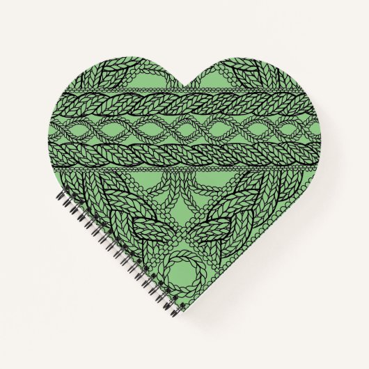 SAGE CABLE STRICK Heart Spiral Notebook Notizblock (Vorderseite)