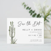 Sage Cactus succulent Wedding Save the Date Card Einladung (Stehend Vorderseite)