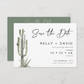 Sage Cactus succulent Wedding Save the Date Card Einladung (Vorne/Hinten)