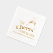 Sage Cheers to New Years 2025 Champagner Servietten Mit Folie (Links)