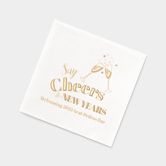 Sage Cheers to New Years 2025 Champagner Servietten Mit Folie (Links)
