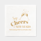 Sage Cheers to New Years 2025 Champagner Servietten Mit Folie (Vorderseite)