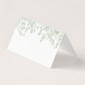 Sage Chinoiserie Blumendekor Platzkarte (Rückseite)