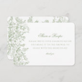 Sage Chinoiserie Blumenkohl Rodelbahn Einladung (Vorne/Hinten)