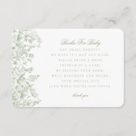 Sage Chinoiserie Bücher für Baby Einladung Beilage