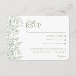 Sage Chinoiserie Floral UAWG Resort Card Begleitkarte