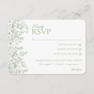 Sage Chinoiserie Floral UAWG Resort Card Begleitkarte