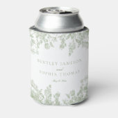 Sage Chinoiserie Vintage Floral Wedding Favors Dosenkühler (Kanne Rückseite)