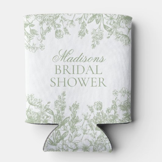 Sage Chinoiserie Vintages Brautparty Dosenkühler (Rückseite)