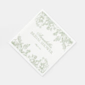 Sage Chinoiserie Vintages Brautparty Serviette (Ecke)