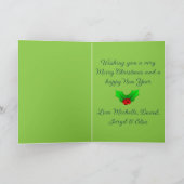 Sage Christmas Wreath Photo Feiertagskarte (Innenseite)