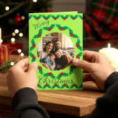 Sage Christmas Wreath Photo Feiertagskarte