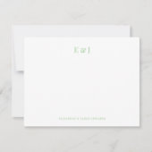 Sage Classic Elegante Couple Initials Personalisie Mitteilungskarte (Vorderseite)