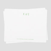 Sage Classic Elegante Couple Initials Personalisie Mitteilungskarte