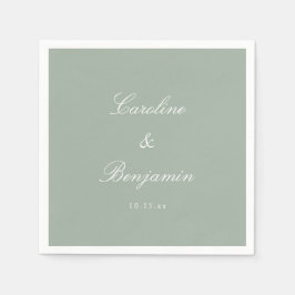 Sage Classic Schrift Elegante Hochzeit Benutzerdef Serviette