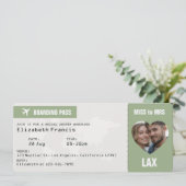 Sage & Cloud Dancer Bordkarte Junggesellinnenabsch Einladung (Stehend Vorderseite)