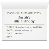 Sage Confetti Wasserfarbe Dots Geburtstag Einladun (Innenansicht Horizontal (Unten))