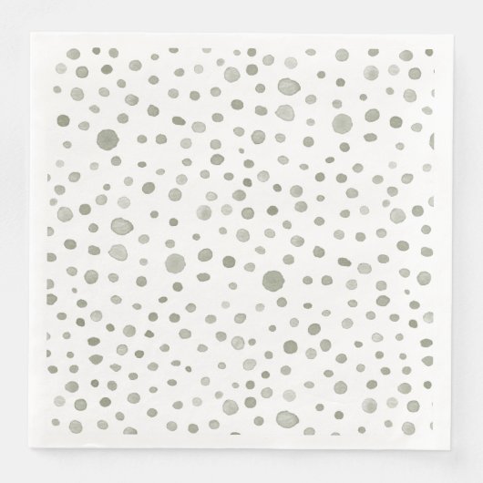 Sage Confetti Wasserfarbe Dots Papier Napkin Serviette (Vorderseite)