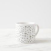 Sage Confetti Wasserfarbe Punkte Espresso Tasse (Vorderseite Rechts)