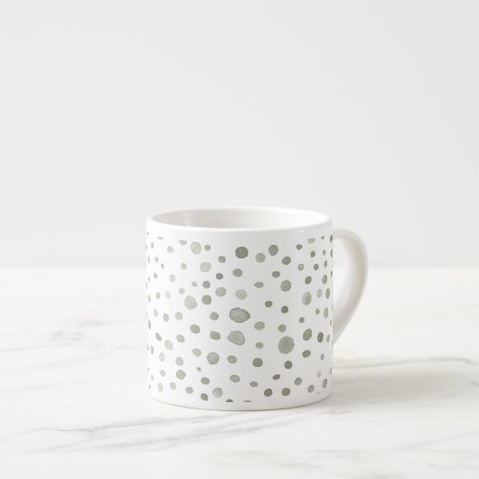 Sage Confetti Wasserfarbe Punkte Espresso Tasse (Vorderseite Rechts)