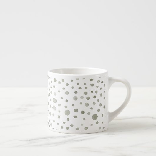 Sage Confetti Wasserfarbe Punkte Espresso Tasse (Rechts)