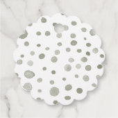 Sage Confetti Wasserfarbe Punkte Liebesmarken Geschenkanhänger (Rückseite)