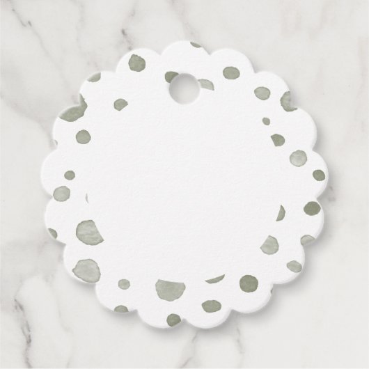 Sage Confetti Wasserfarbe Punkte Liebesmarken Geschenkanhänger (Vorderseite)