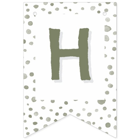 Sage Confetti Wasserfarben Punkte Jagdflagge Wimpelkette (Zweite Fahne)