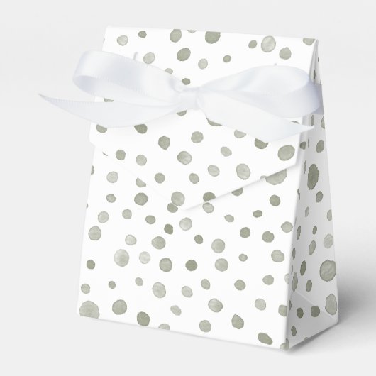 Sage Confetti Watercolor Dots Gefälligkeitsbox Geschenkschachtel (Vorderseite)