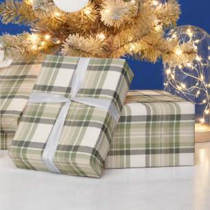 Sage Cottage Sage Grün Tartan Kariert Geschenkpapier