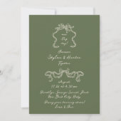 Sage & Cream Boho Doodle handgeschriebene Retro-Ho Einladung (Vorderseite)