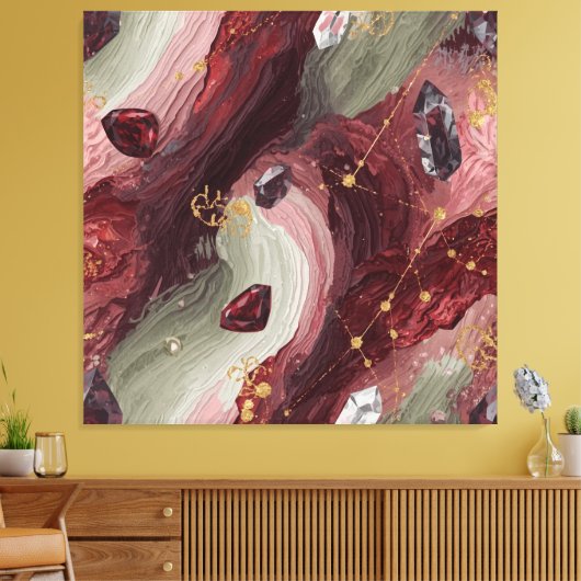 Sage Crystal Grid — Garnet Edition Leinwanddruck (Insitu (Wohnzimmer))