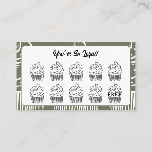 Sage Cupcakes Bäckerei Kaffee Shop Rewards Point Treuekarte (Rückseite)