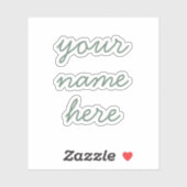 Sage Custom Name Simple Minimal Script Stickers Aufkleber (Blatt)