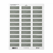 Sage Custom Names Moderne Hochzeitsrücksendeadress (Vorne)