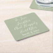 Sage Custom Personalisiert Script Wedding Receptio Rechteckiger Pappuntersetzer (angewinkelt)