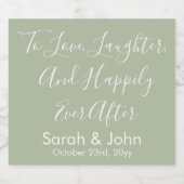 Sage Custom Personalisiert Script Wedding Receptio Schaumweinetikett (Einzelnes Label)