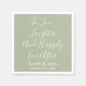 Sage Custom Personalisiert Script Wedding Receptio Serviette (Vorderseite)